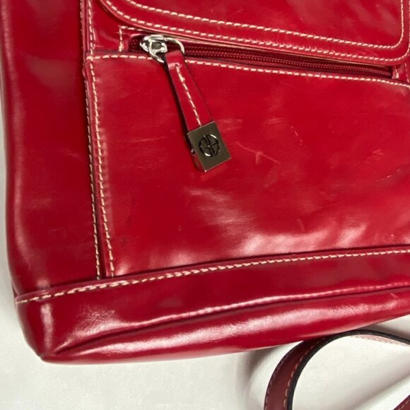Giani Bernini Vintage Red Leather Venice Crossbody Organizer Handbag - Picture 12 of 12
